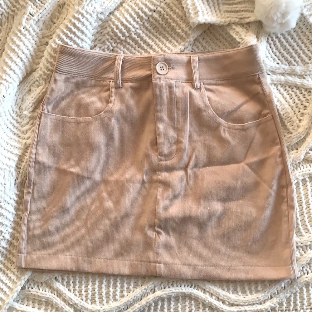 High Waist Corduroy Skirt